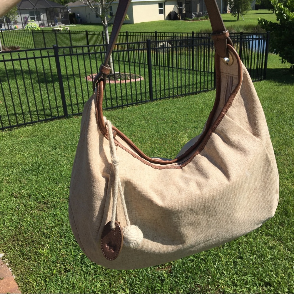 🛍️ SALE! RADLEY London Linen Canvas Bag with Leather Trim